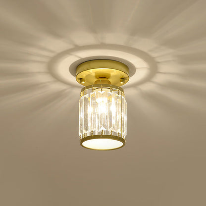 Crystal Semi-Flush Foyer Ceiling Light