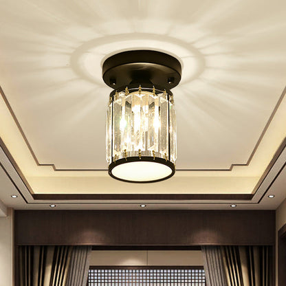 Crystal Semi-Flush Foyer Ceiling Light