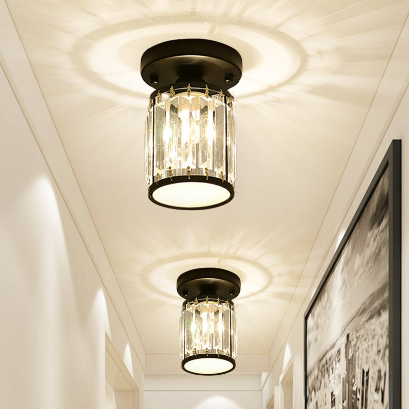 Crystal Semi-Flush Foyer Ceiling Light