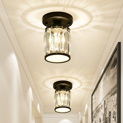 Crystal Semi-Flush Foyer Ceiling Light