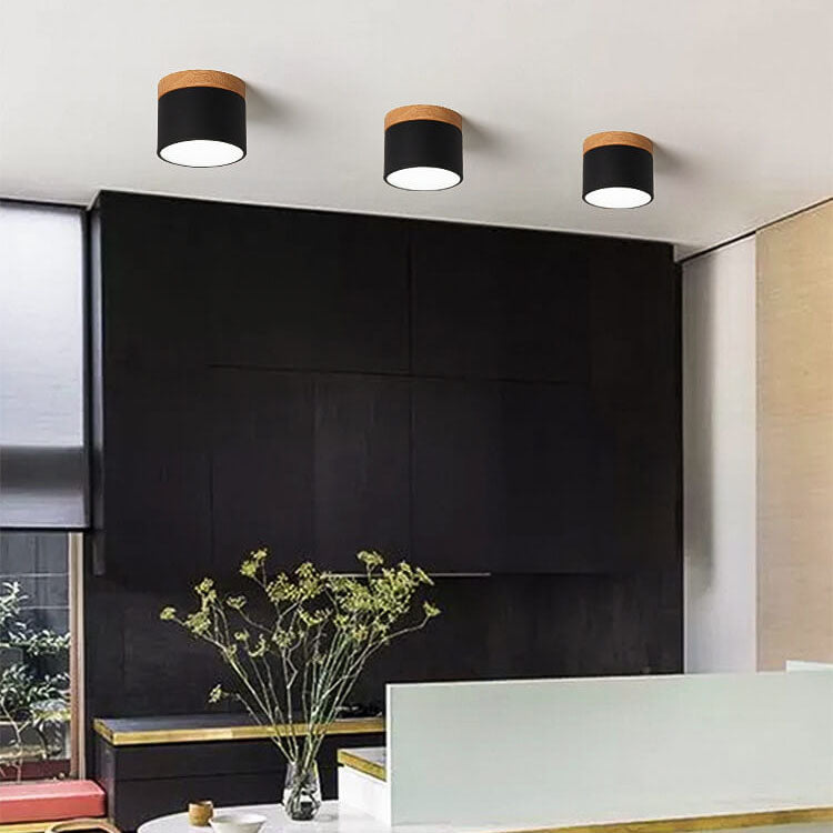 Scandinavian Macaron Wood LED Ceiling Light