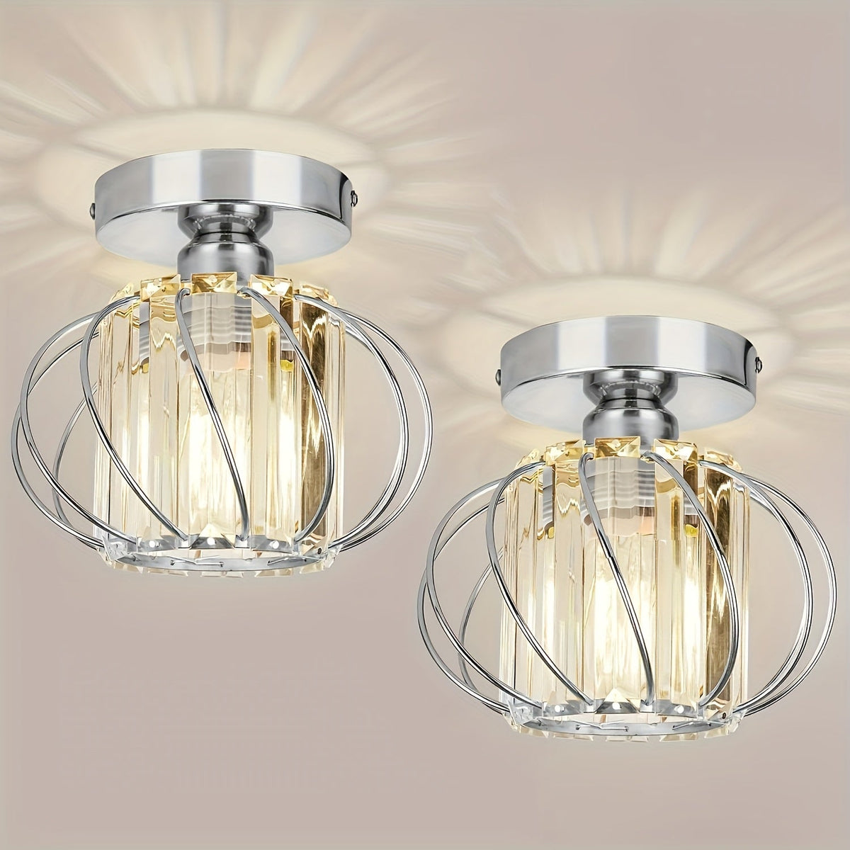Industrial Cage Semi-Flush Ceiling Light