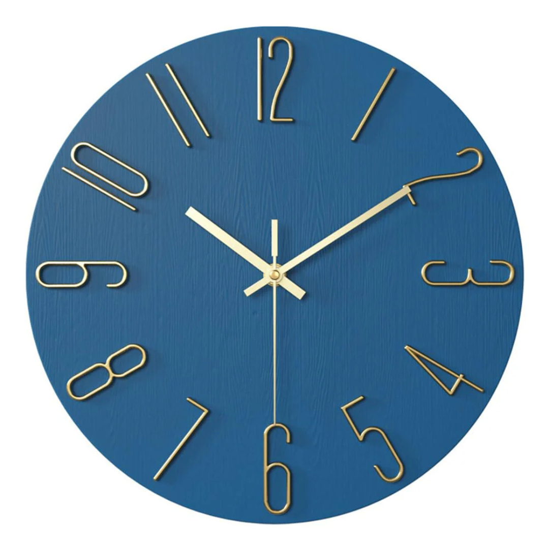 Noble Minimalist Wall Clock with Gold Numerals