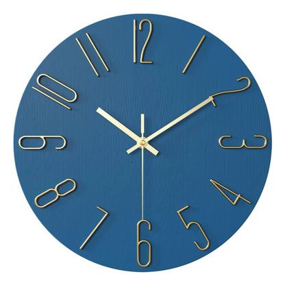 Noble Minimalist Wall Clock with Gold Numerals