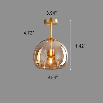 Nordic Glass Ball Semi-Flush Ceiling Light