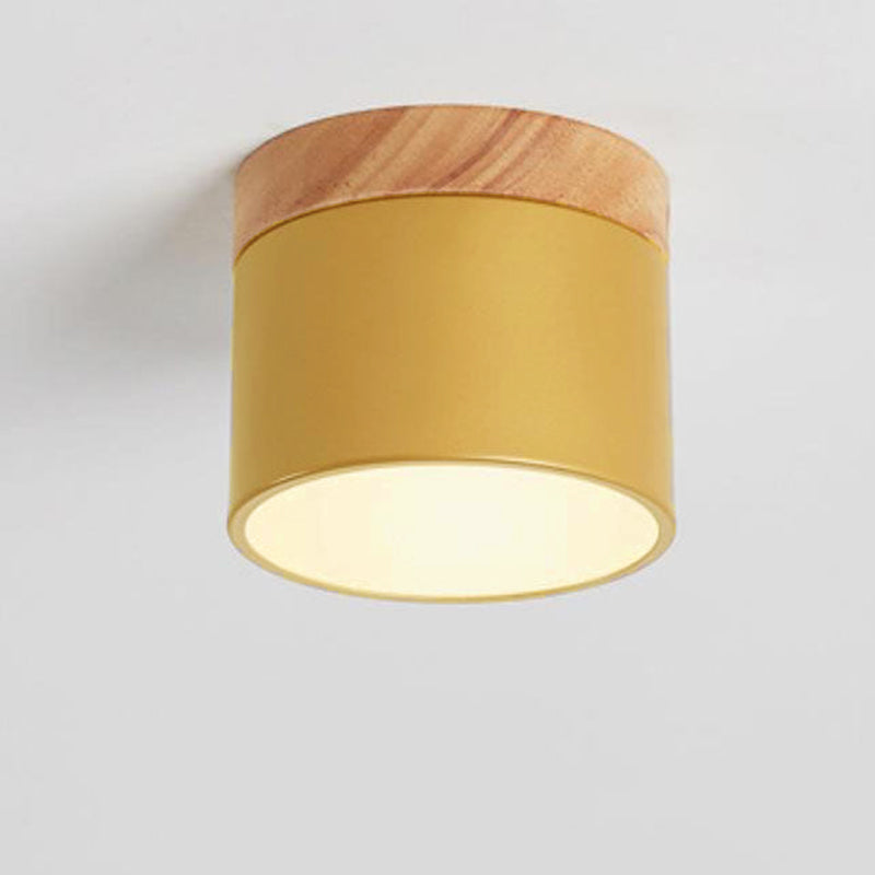 Scandinavian Macaron Wood LED Ceiling Light