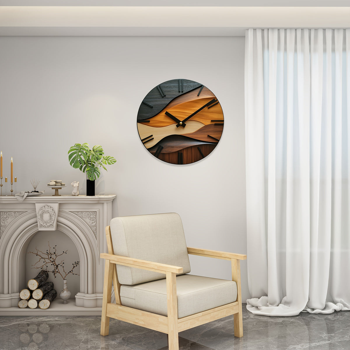 Nordic Wood Grain Wall Clock