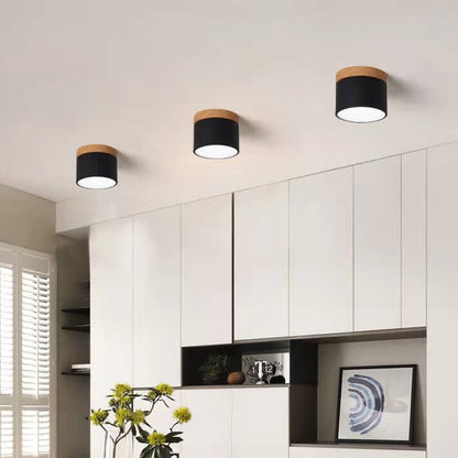 Scandinavian Macaron Wood LED Ceiling Light