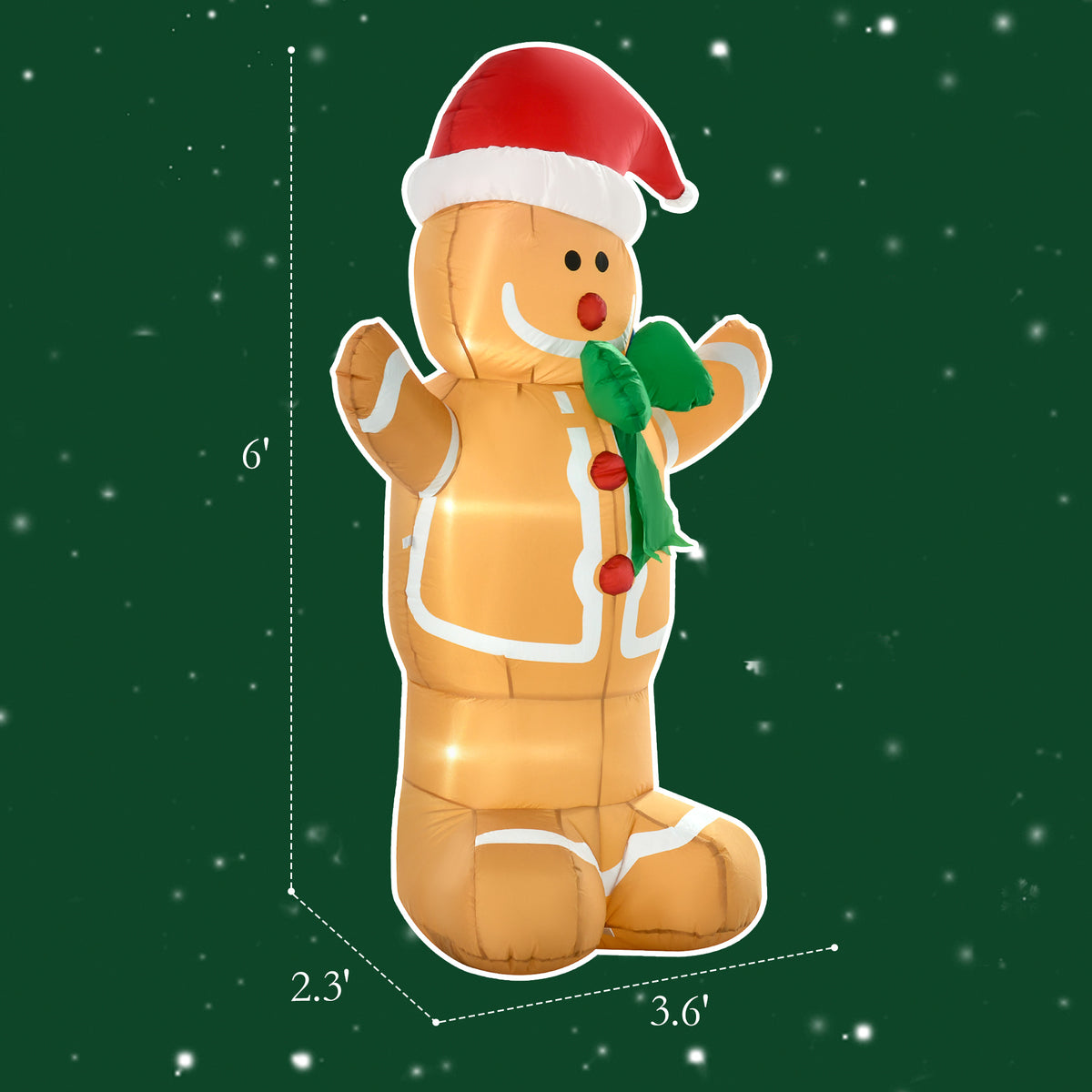 6 foot inflatable gingerbread man Christmas yard decoration