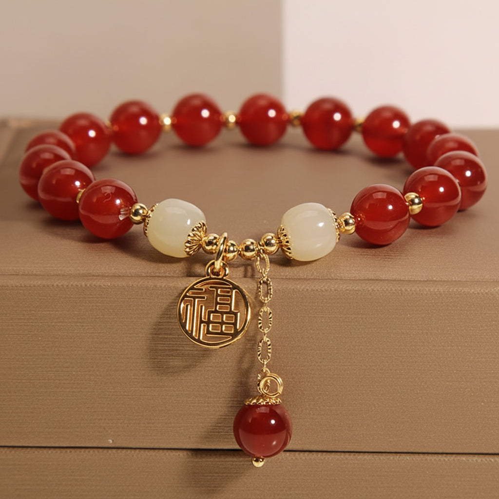Red Natural Stone Bracelet