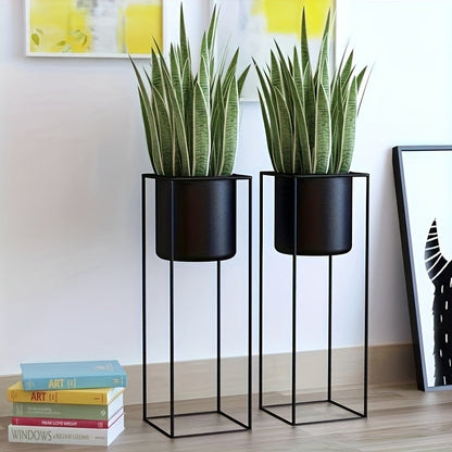 Black Rectangular Metal Plant Stand