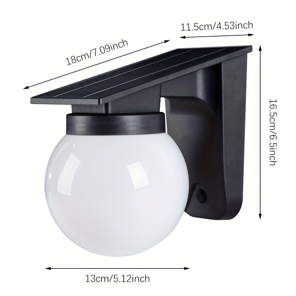 Solar Globe Dimmable Outdoor Wall Light