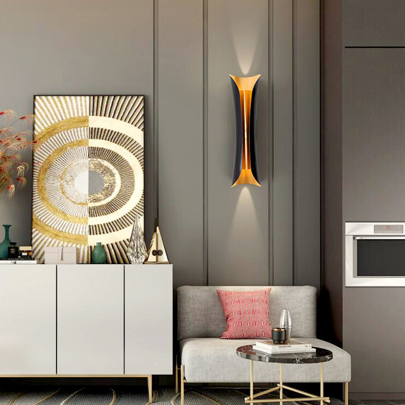 Modern Curl Black Metal Wall Sconce