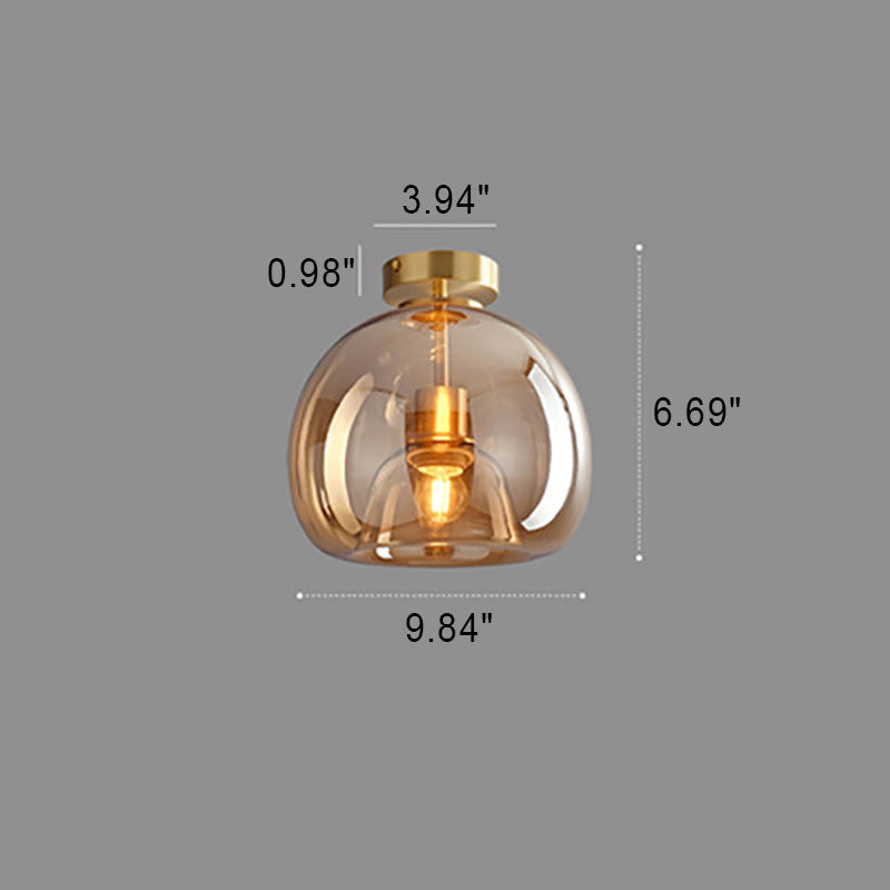 Nordic Glass Ball Semi-Flush Ceiling Light