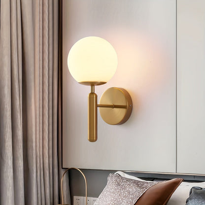 Elegant Glass & Metal Bedroom Wall Sconce