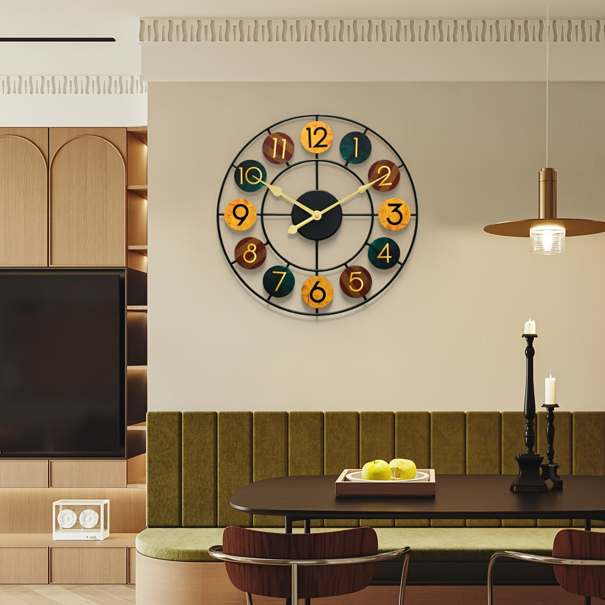 Retro Iron Colorful Wall Clock