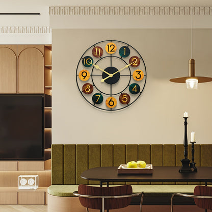 Retro Iron Colorful Wall Clock