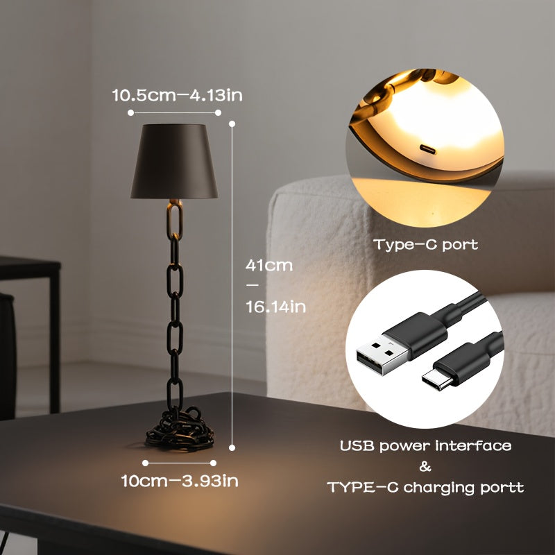 Chain-Link Rechargeable Touch Table Lamp