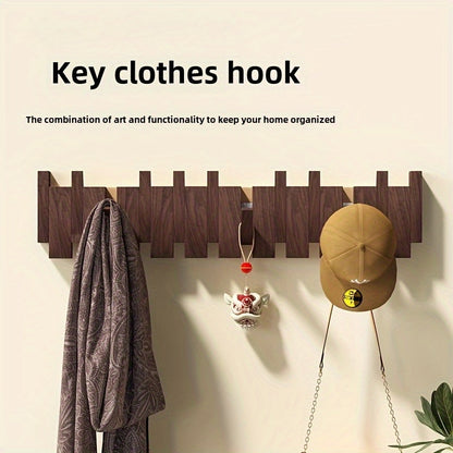 Foldable Piano Key Wooden Wall Hooks