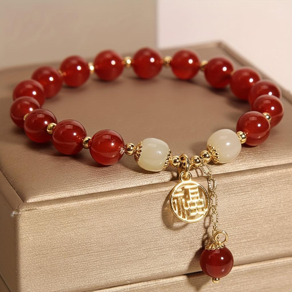 Red Natural Stone Bracelet