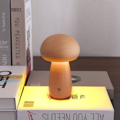 Portobello Wooden Mushroom Night Light