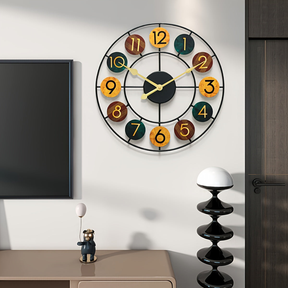 Retro Iron Colorful Wall Clock