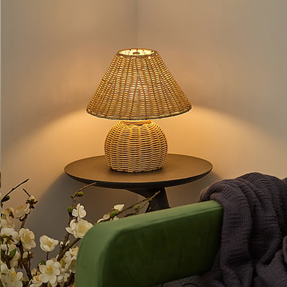 Bamboo Woven USB Desk Lamp