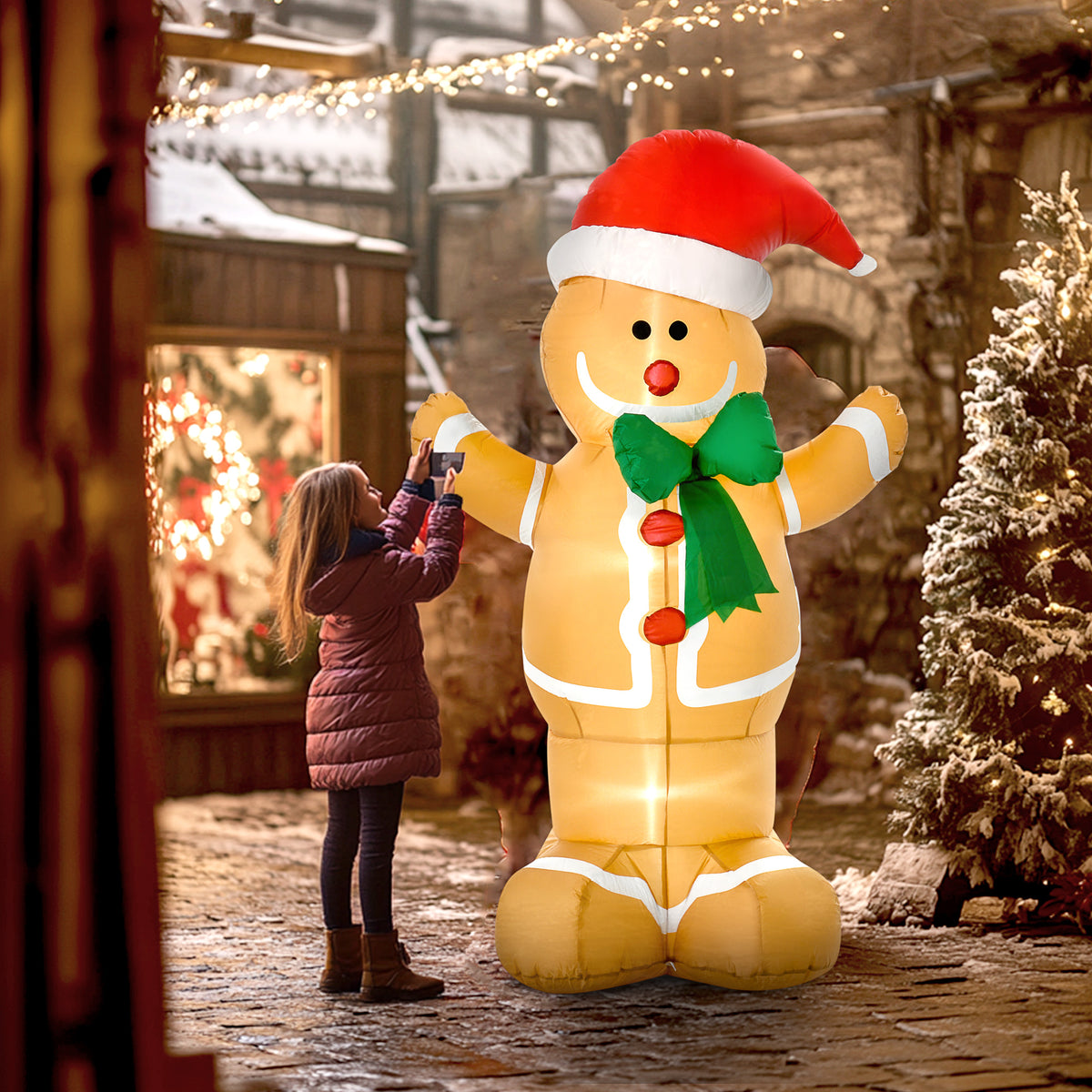 6 foot inflatable gingerbread man Christmas yard decoration