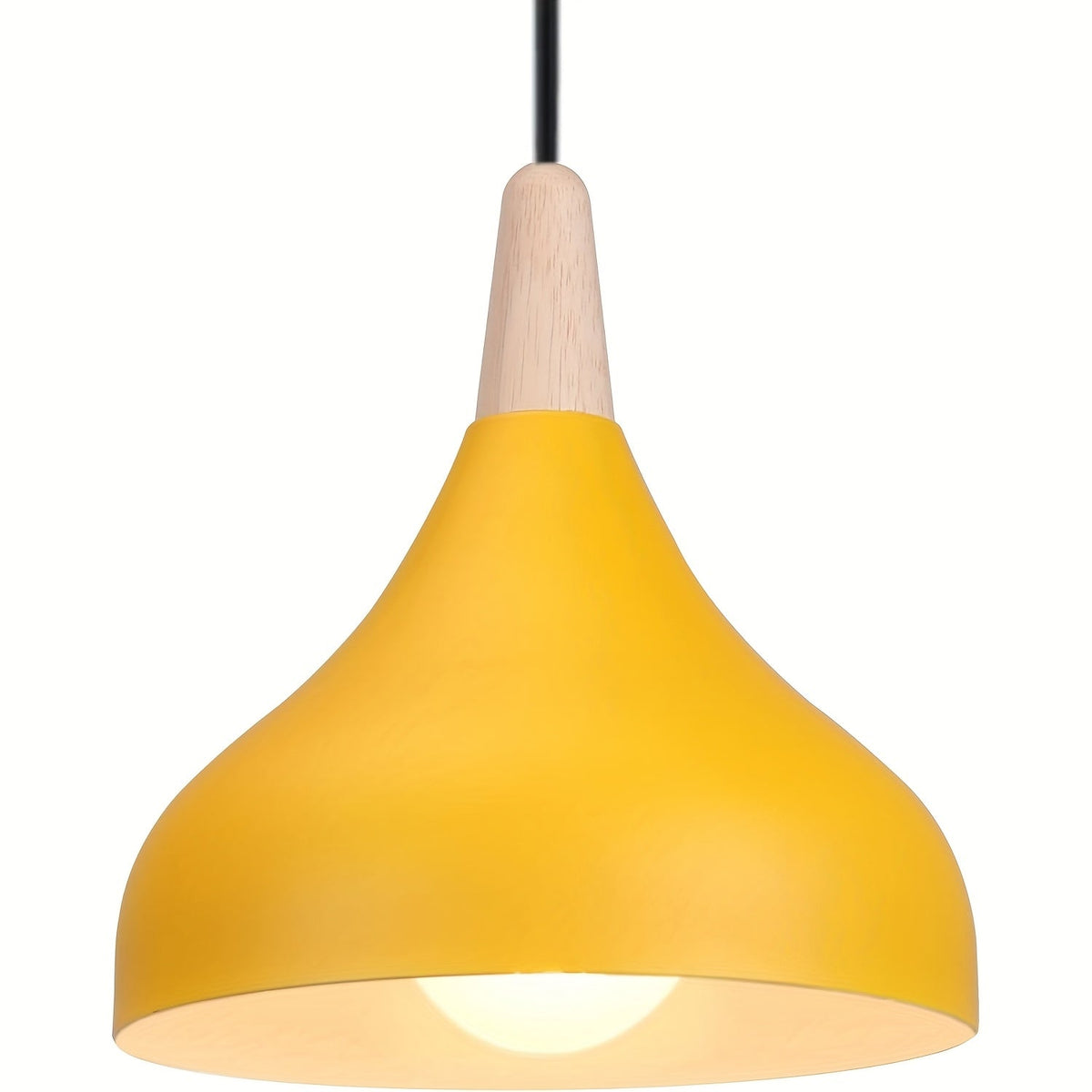 Teardrop Metal & Wood Pendant Light