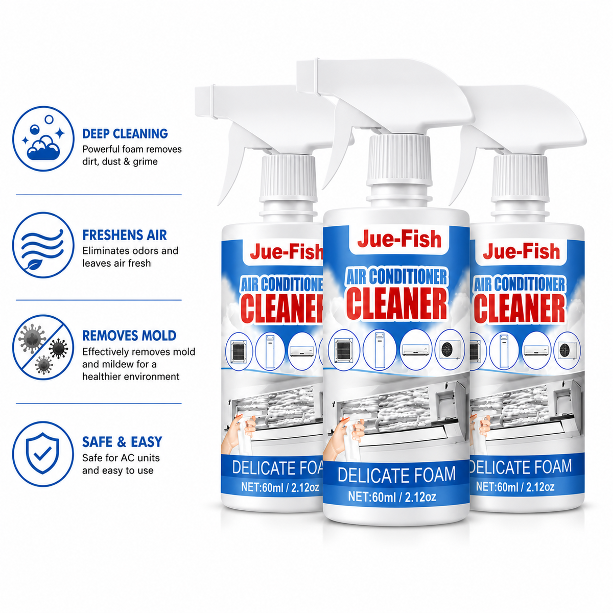 AC Cleaner Foam Spray 3 Bottles