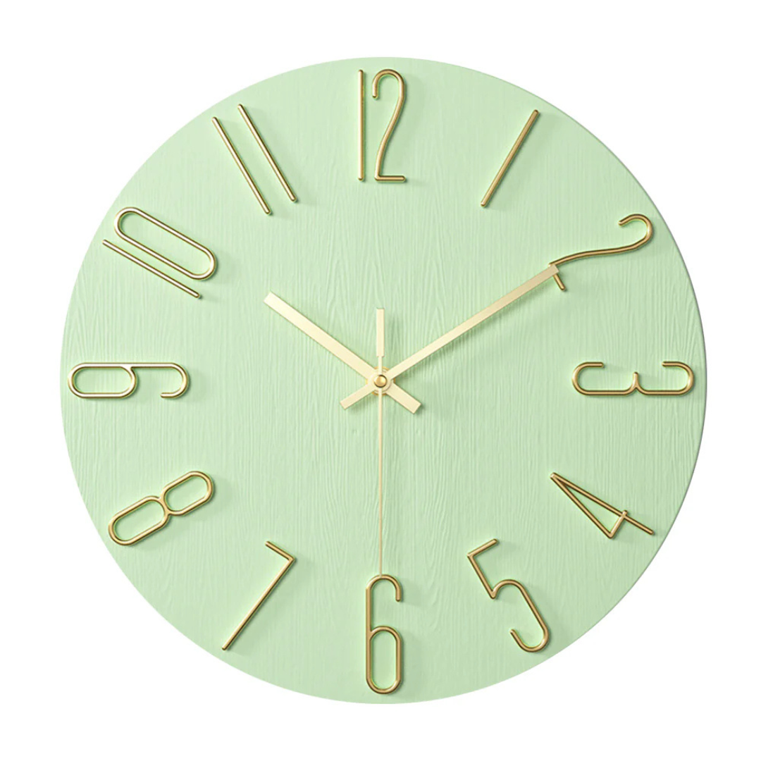 Noble Minimalist Wall Clock with Gold Numerals