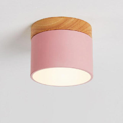 Scandinavian Macaron Wood LED Ceiling Light