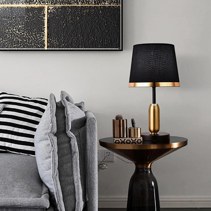 Vintage Black & Gold Accent Table Lamp