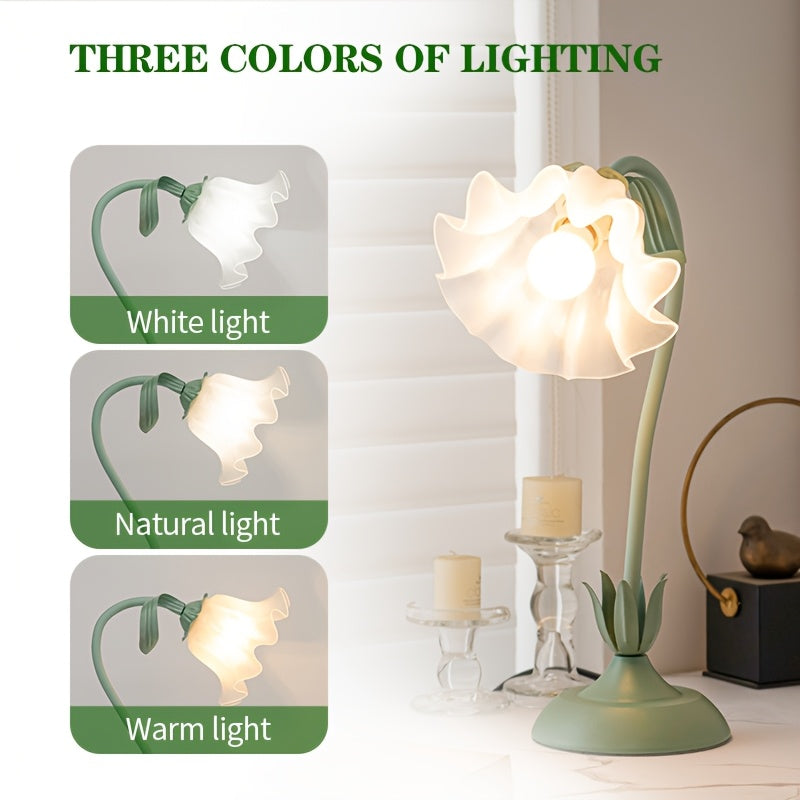 Floral USB Powered Table Lamp