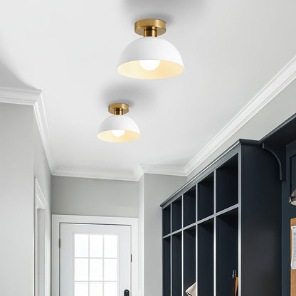 Matte Metal Semi-Flush Ceiling Lamp