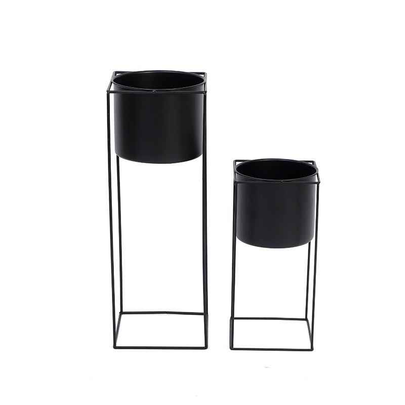 Black Rectangular Metal Plant Stand