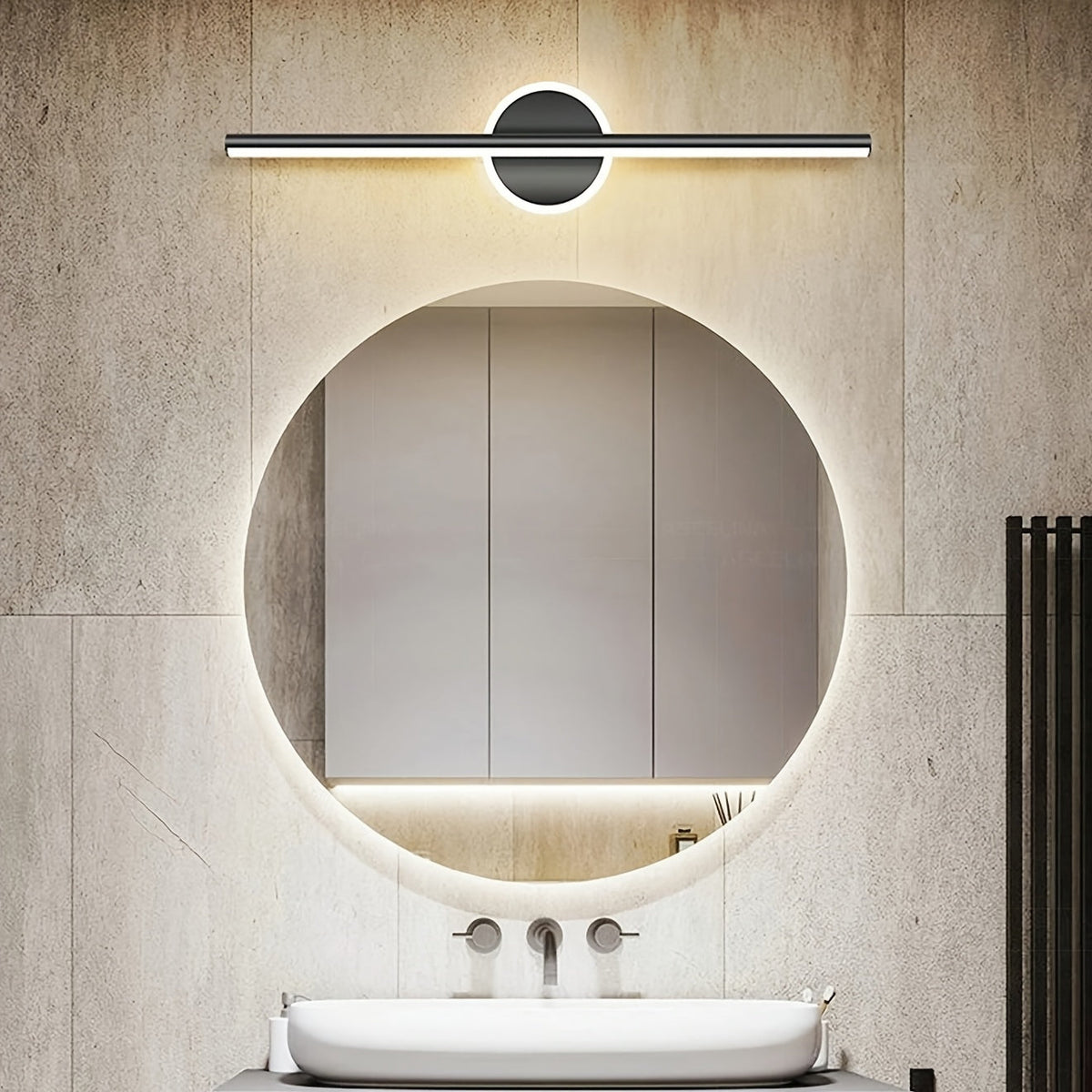 Luxe Black & Gold LED Mirror Wall Light