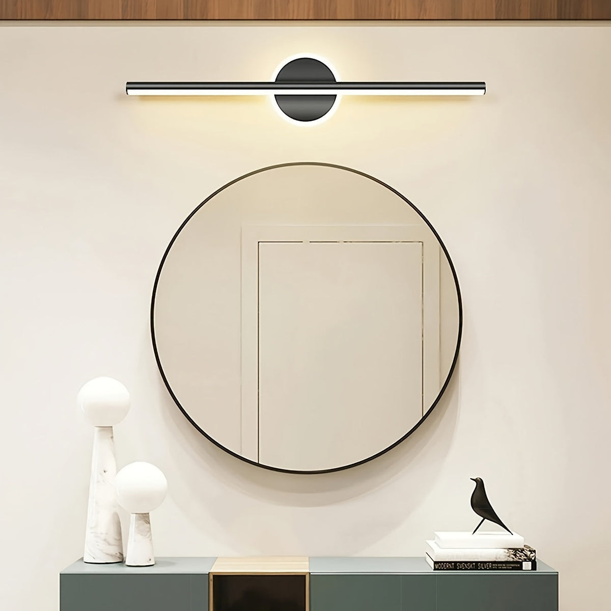 Luxe Black & Gold LED Mirror Wall Light
