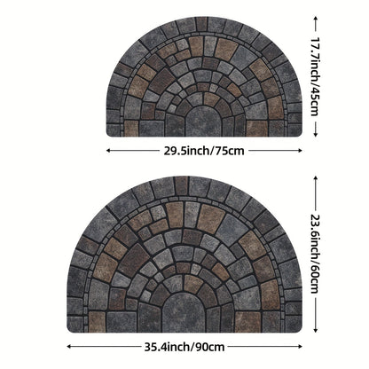 Half-Circle Mosaic Door Mat