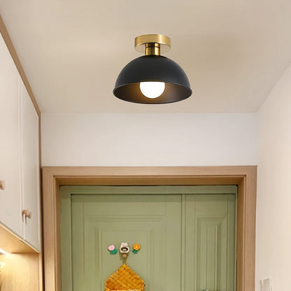 Matte Metal Semi-Flush Ceiling Lamp