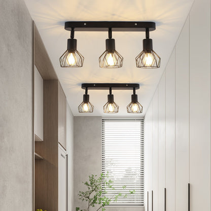 Vintage 3-Light Industrial Ceiling Spotlight