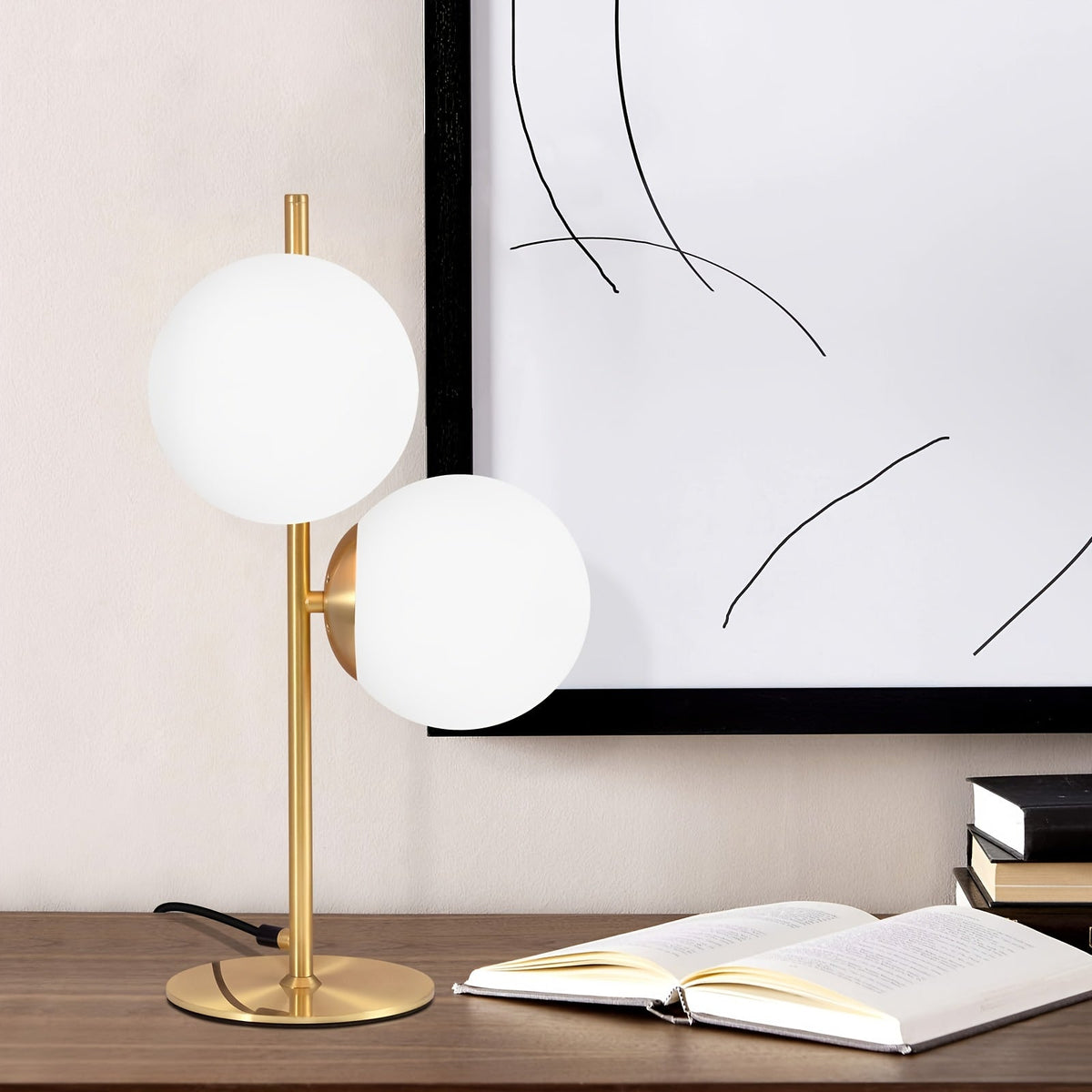 Golden Glass Globe Table Lamp