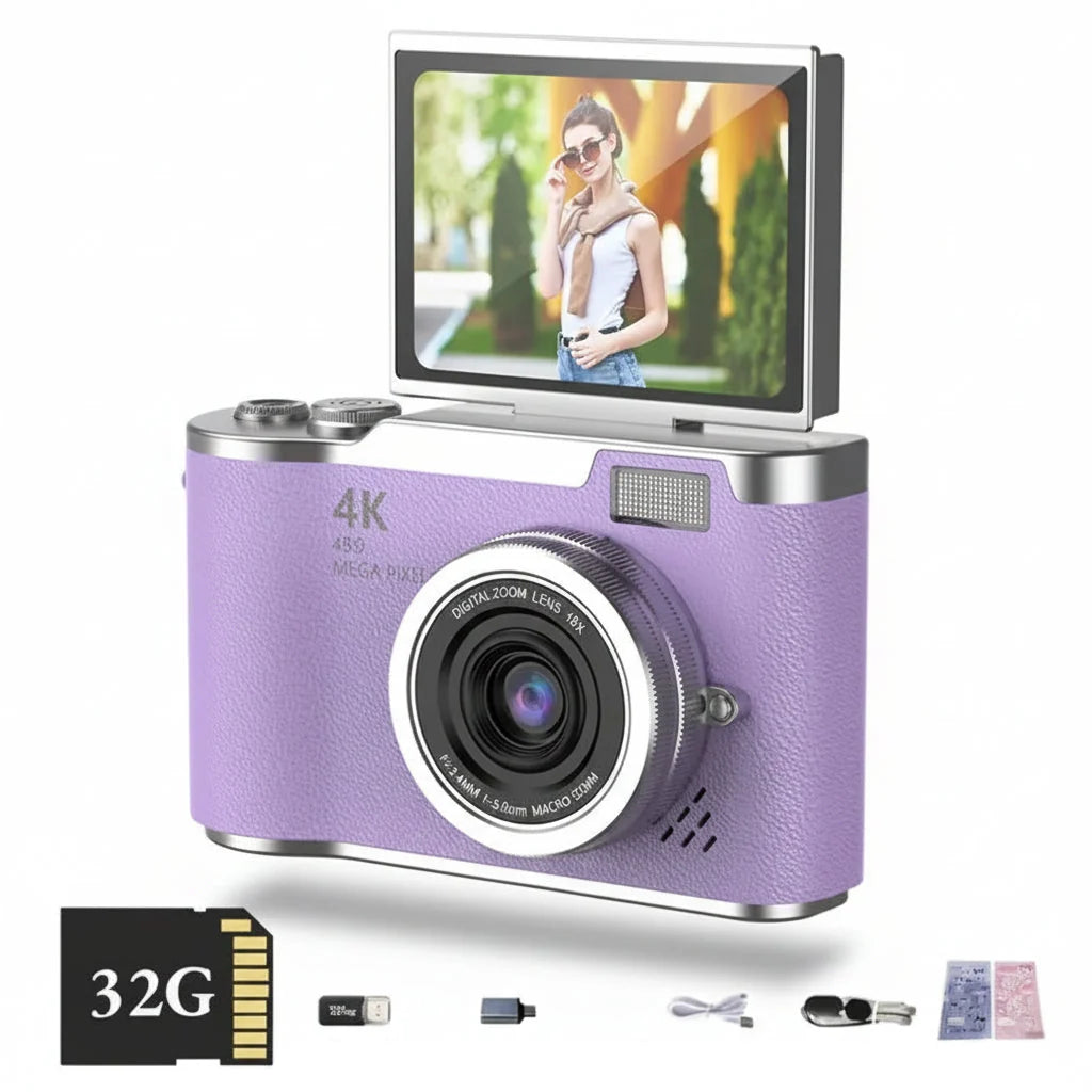 4K Flip Screen Compact Digital Camera