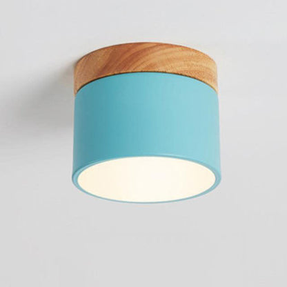 Scandinavian Macaron Wood LED Ceiling Light