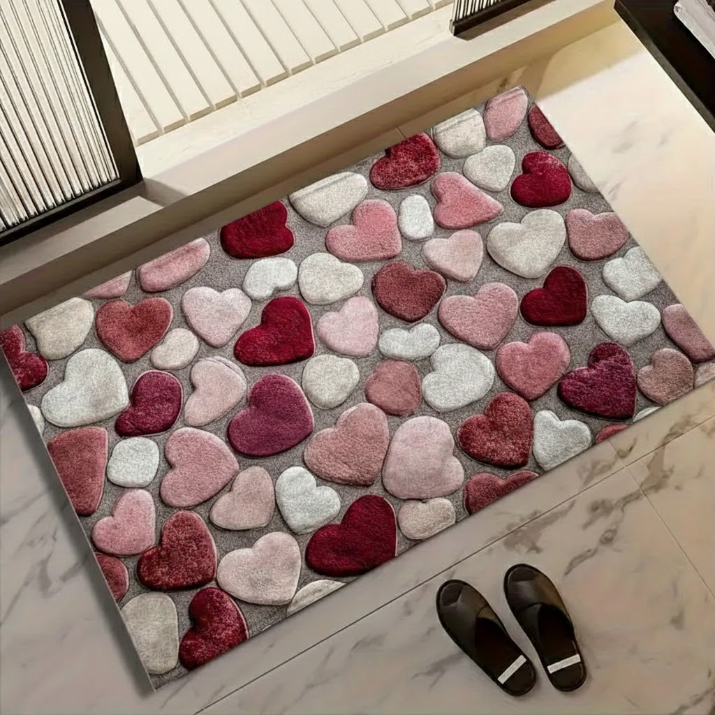 Heart Pattern Non-Slip Doormat