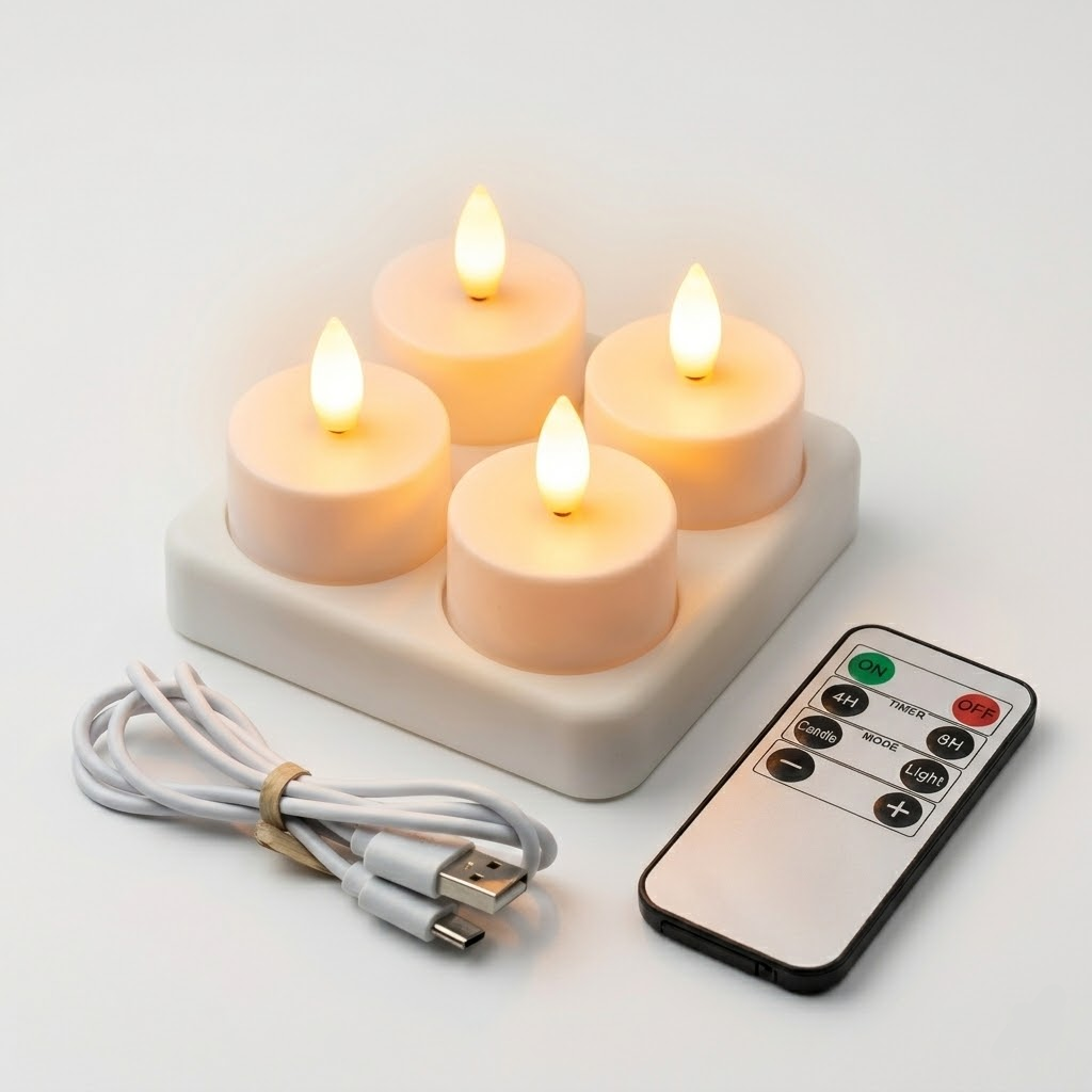 Rechargeable Flameless LED Candle Set