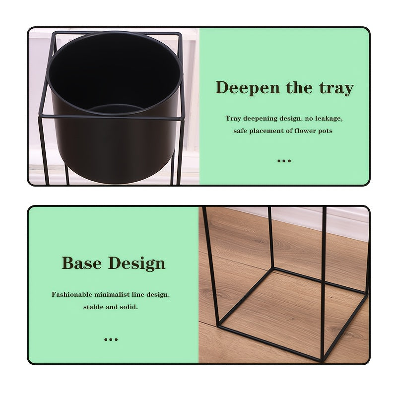 Black Rectangular Metal Plant Stand