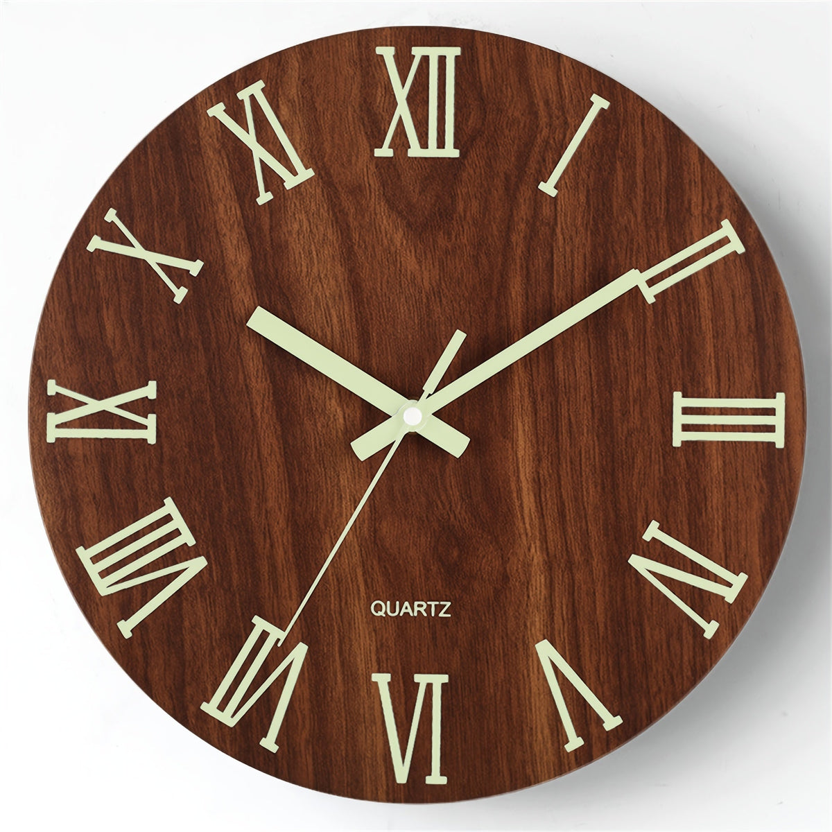 Walnut Luminous Silent Wall Clock