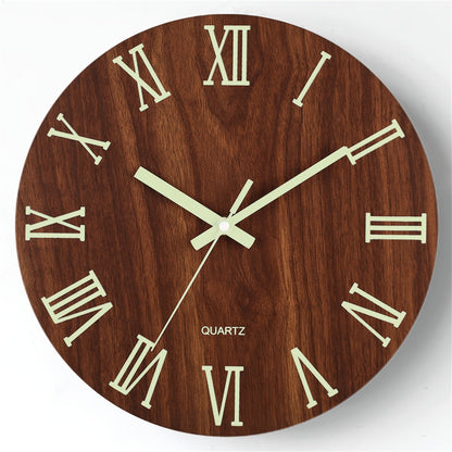 Walnut Luminous Silent Wall Clock
