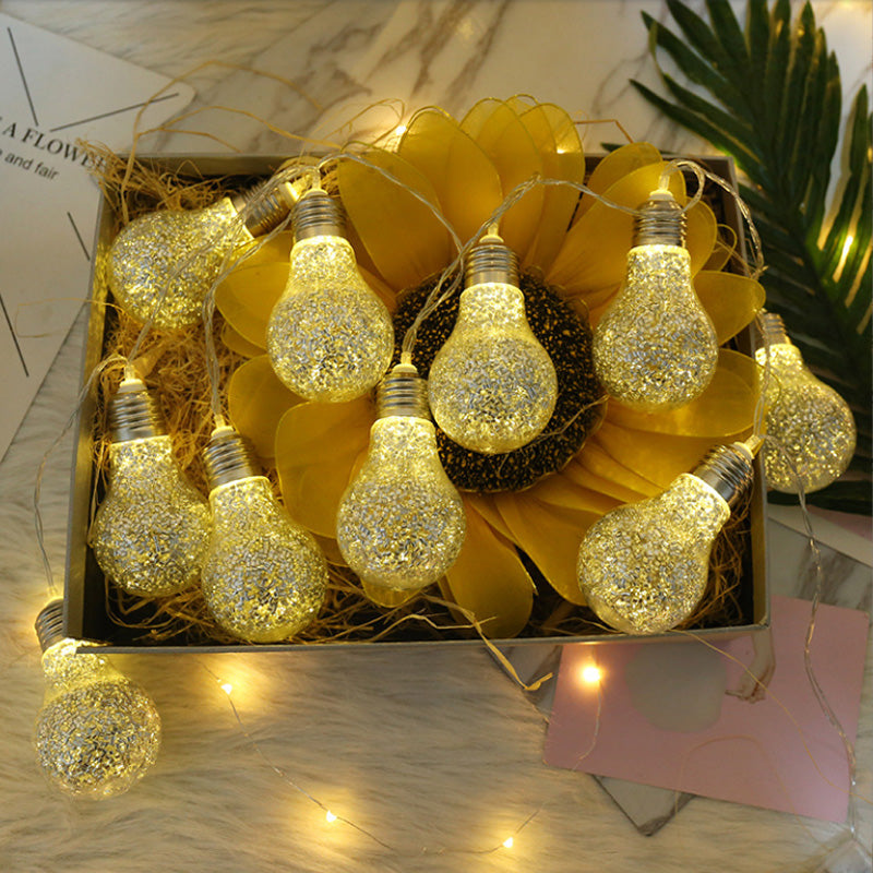 Warm white glitter bulb fairy string lights